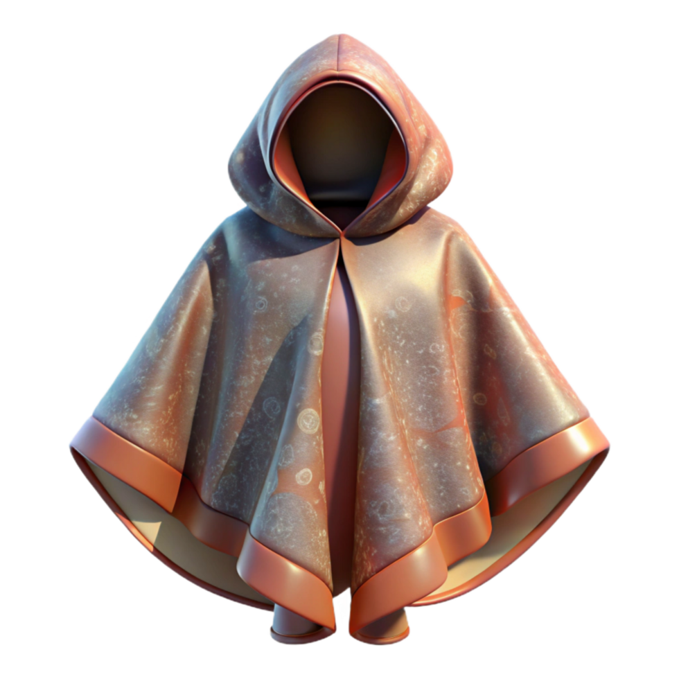 dramatic vintage Poncho with Hood Up Transparent Background genuine png