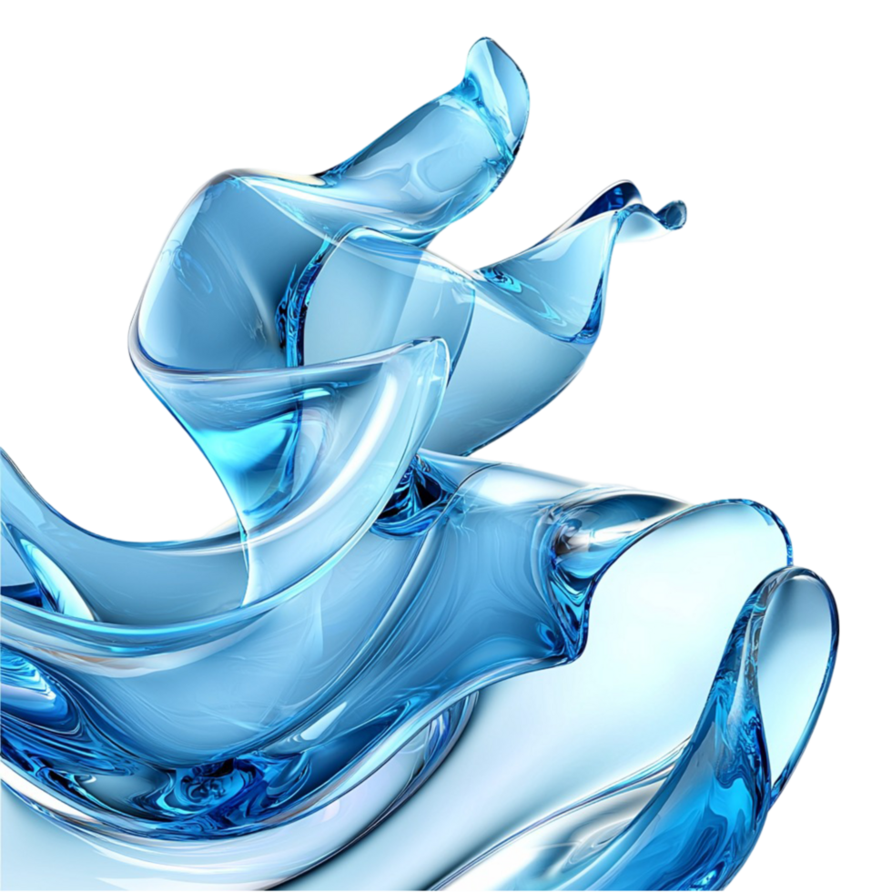 Flowing blue splash creating anistic wave pattern png