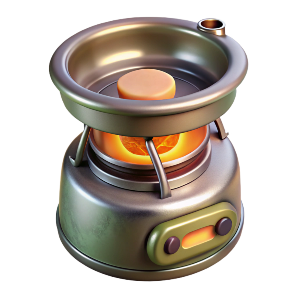 serene rustic Portable Stove Turned Off and Cool to the Touch Transparent Background exclusive png