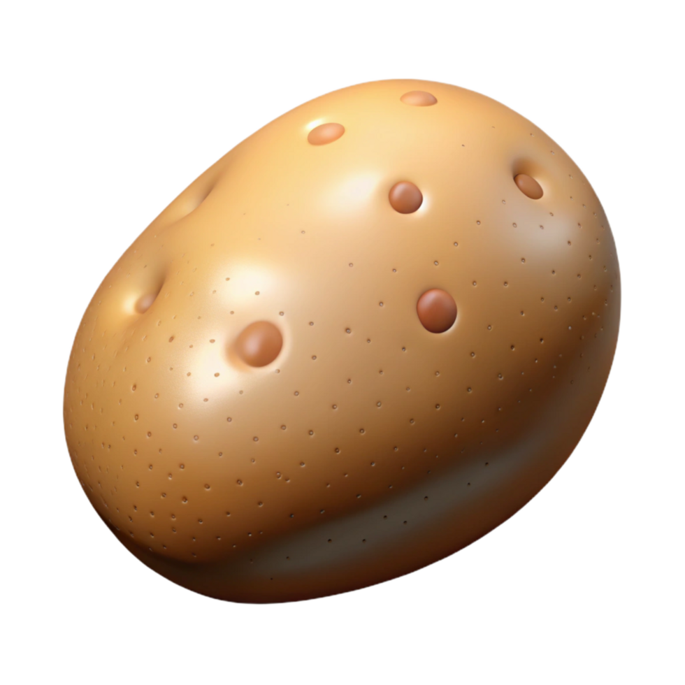 elegant contemporary Potato Cutout with Brown Skin Transparent Background premium png
