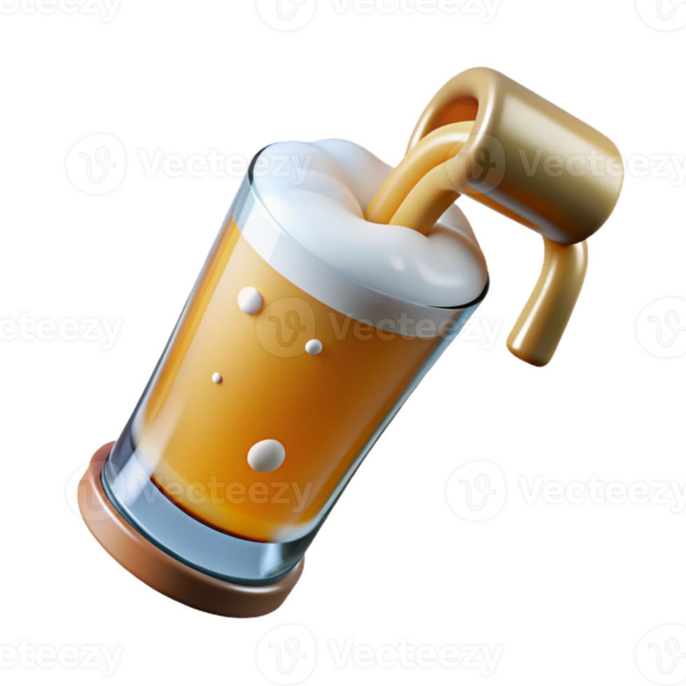 extraordinary artistic Pouring Beer Into Glass with Splash Transparent Background high quality png
