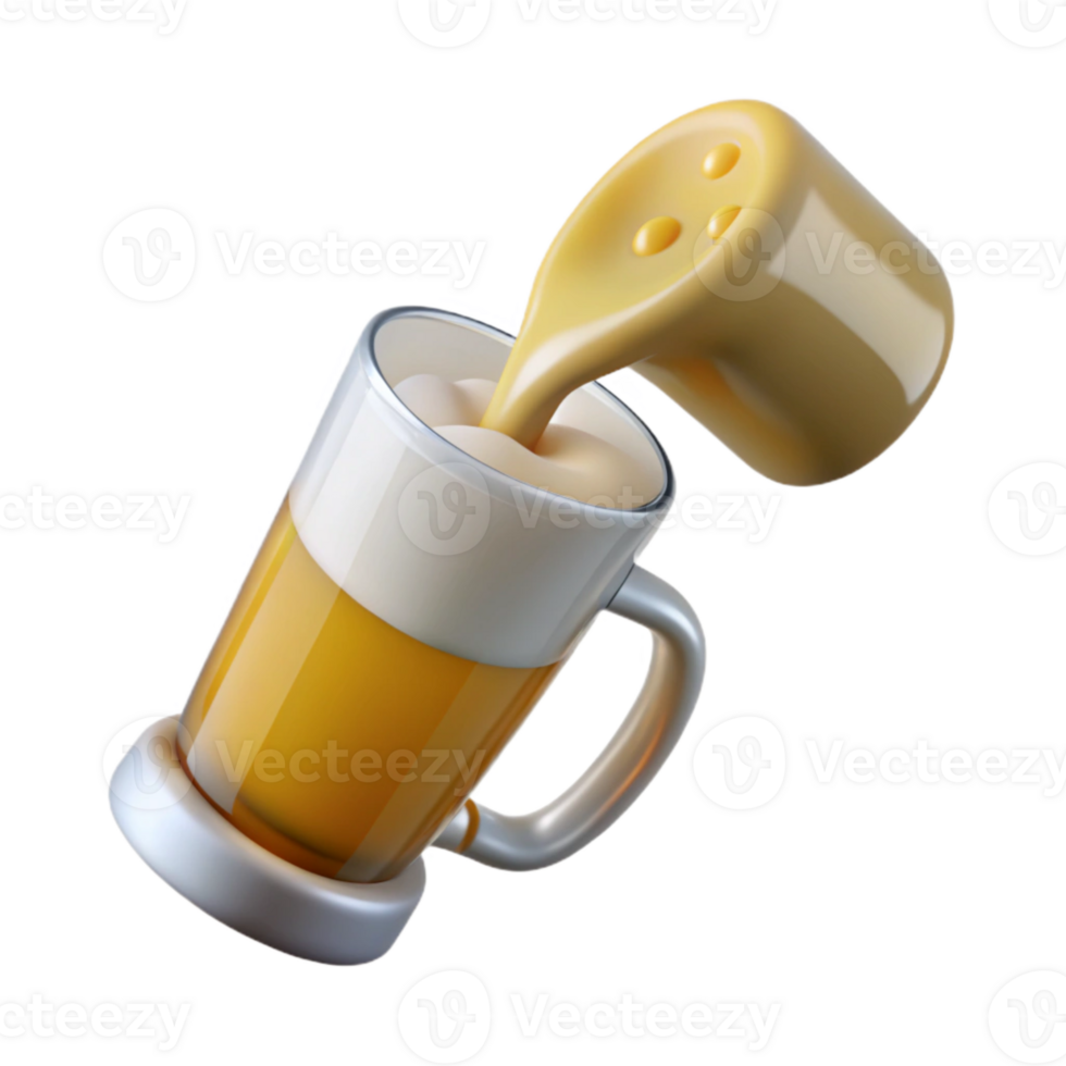 beautiful traditional Pouring Beer Into Pint Glass Side View Cutout high resolution png