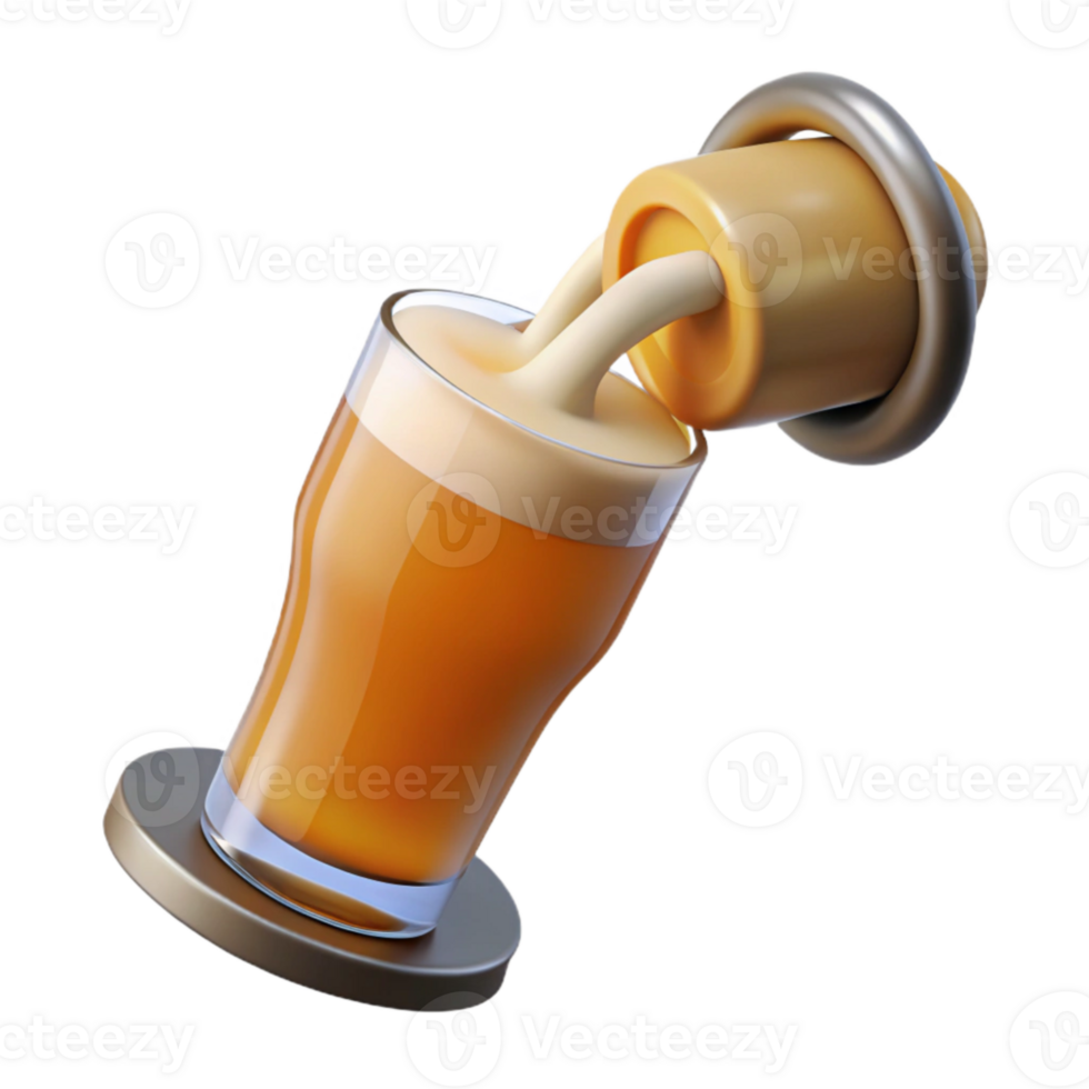 dramatic classic Pouring Beer Into Pint Glass Side View Cutout png