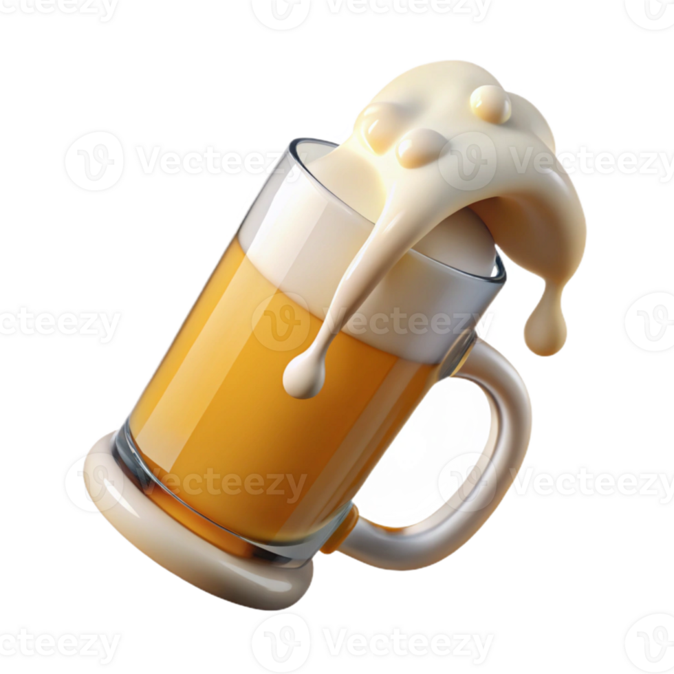 elegant rustic Pouring Beer Into Glass with Splash Transparent Background genuine png