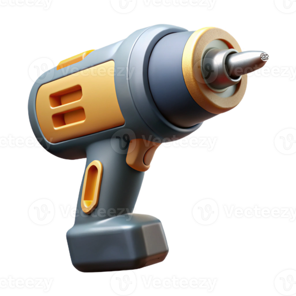 dramatic artistic Power Drill with Drill Bit Attached Cutout genuine png