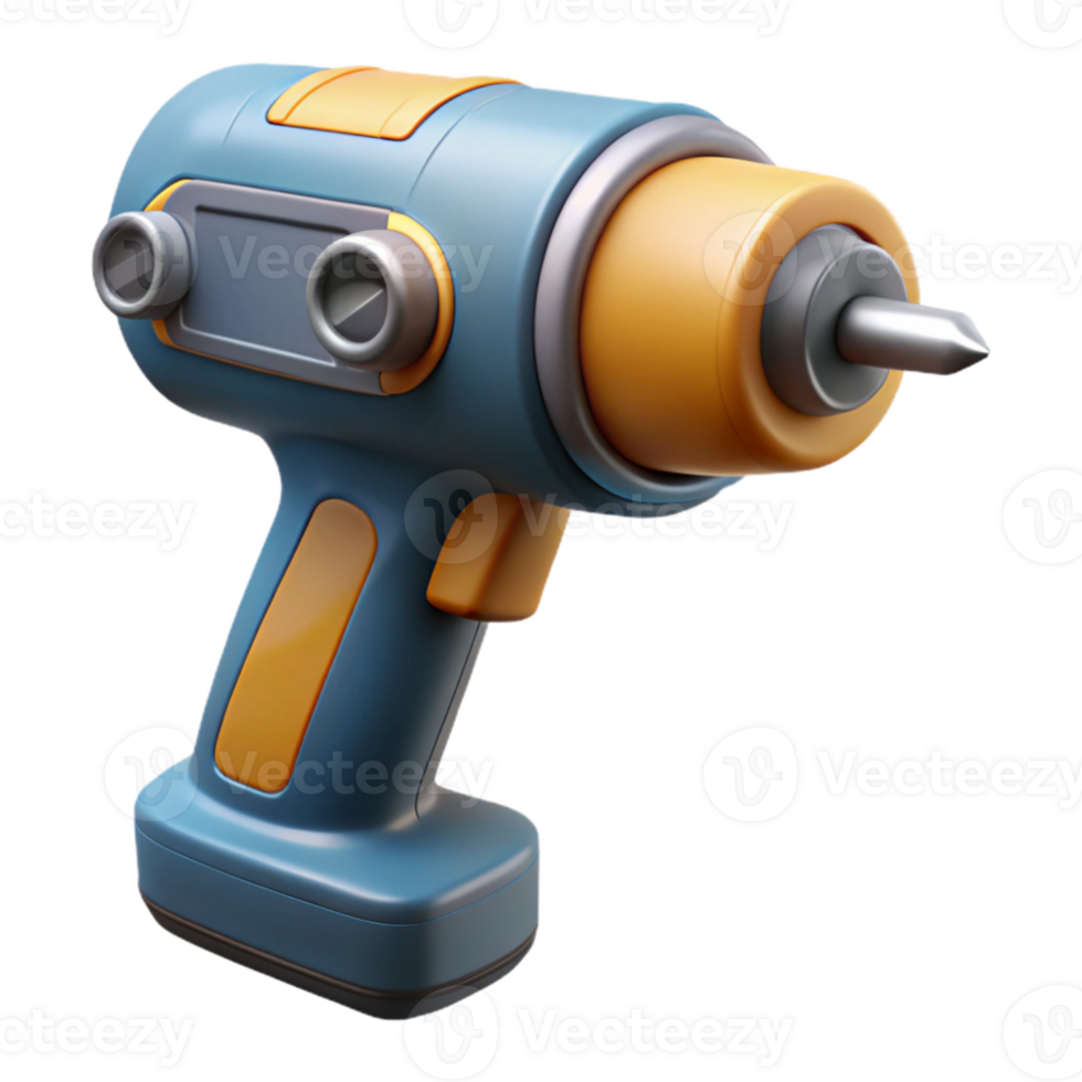 serene artistic Power Drill with Drill Bit Attached Cutout high quality png
