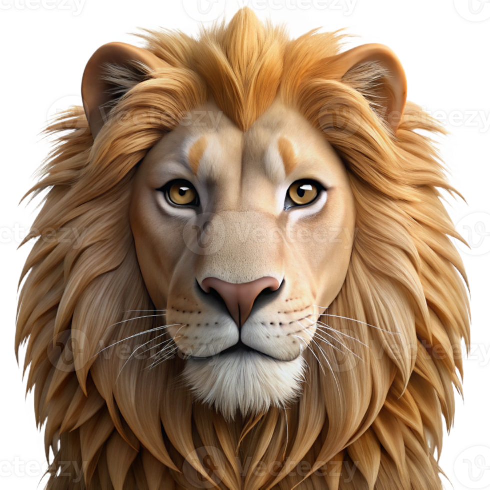 stunning artistic Powerful Lion Portrait Close Up Isolated Cutout high resolution png