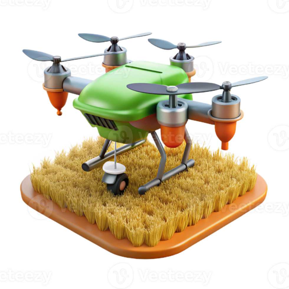 serene modern Precision Agriculture Drone Spraying Crops Isolated high quality png
