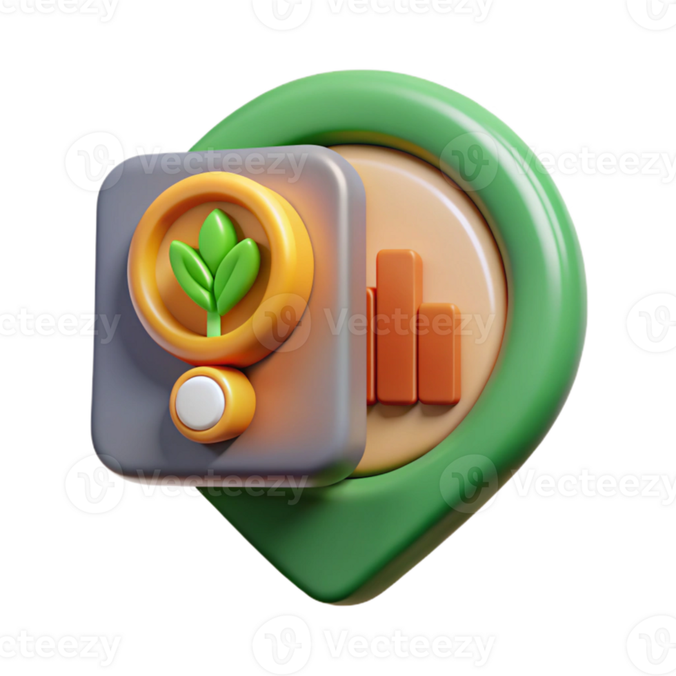 impressive abstract Precision Farming Data Analysis Icon Isolated original png