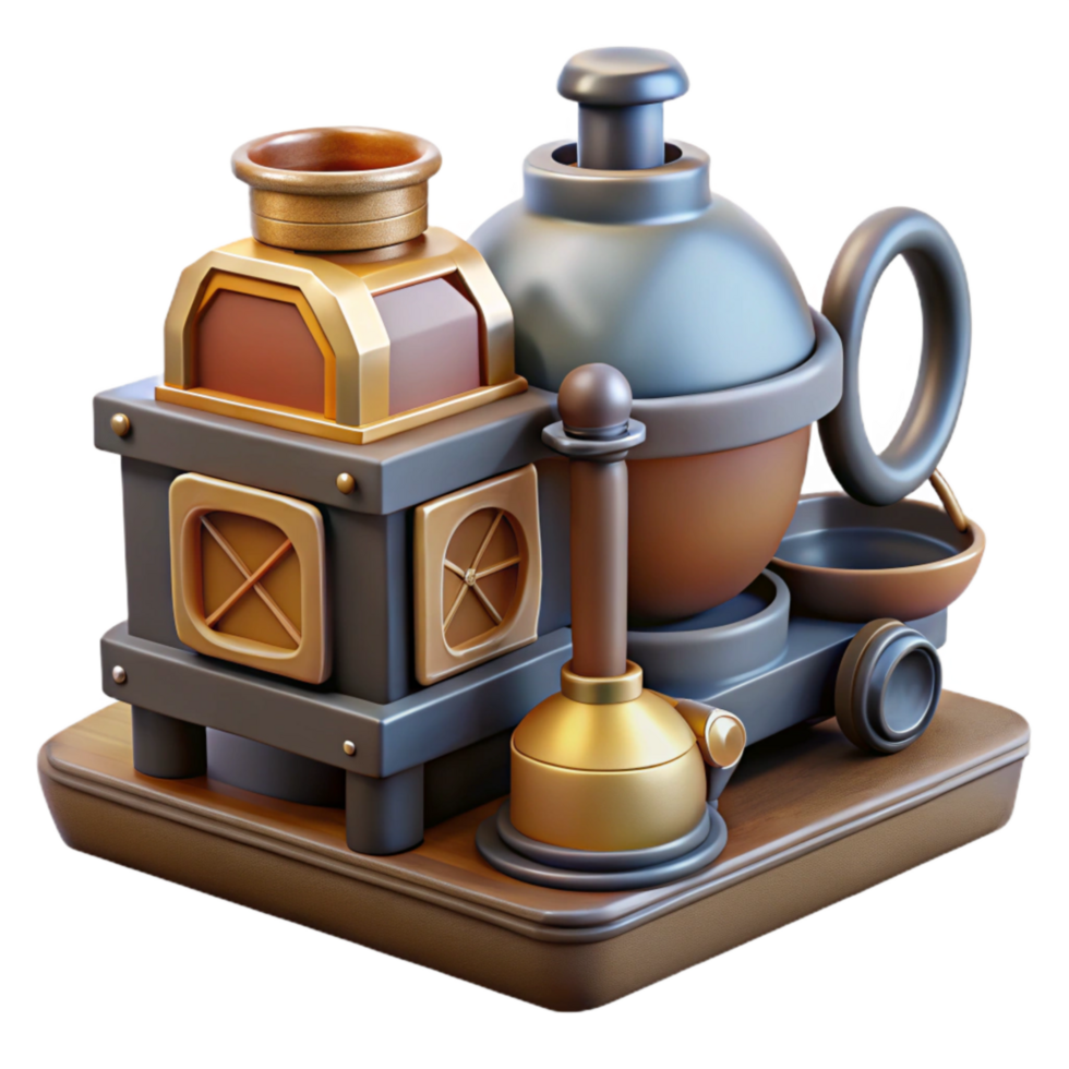 vibrant modern Preservation Equipment Collection on White Background high resolution png