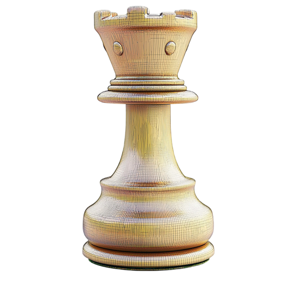 wooden chess rook sting tall a polished texture png