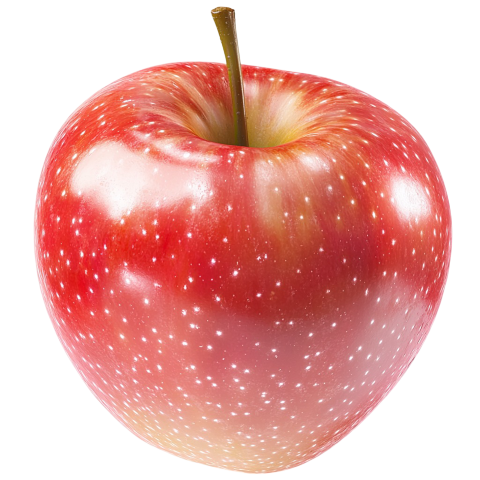 Shiny red apple tiny white spots a perfectly surface png
