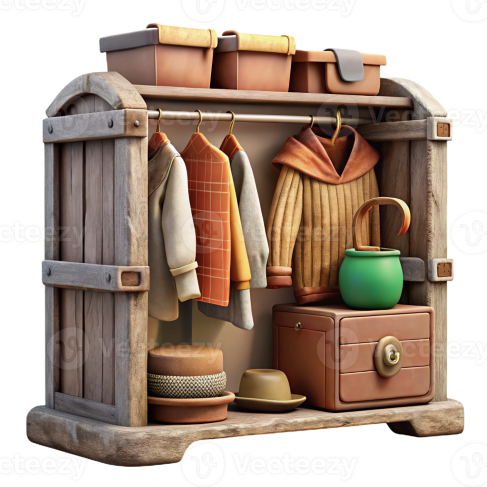 dramatic creative Preserving Vintage Clothing Storage Techniques Isolated high resolution png