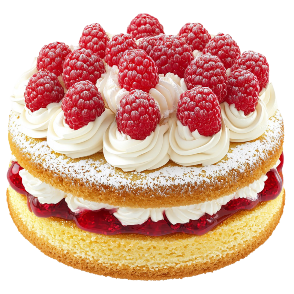 raspberry cake layered whipped cream berries png