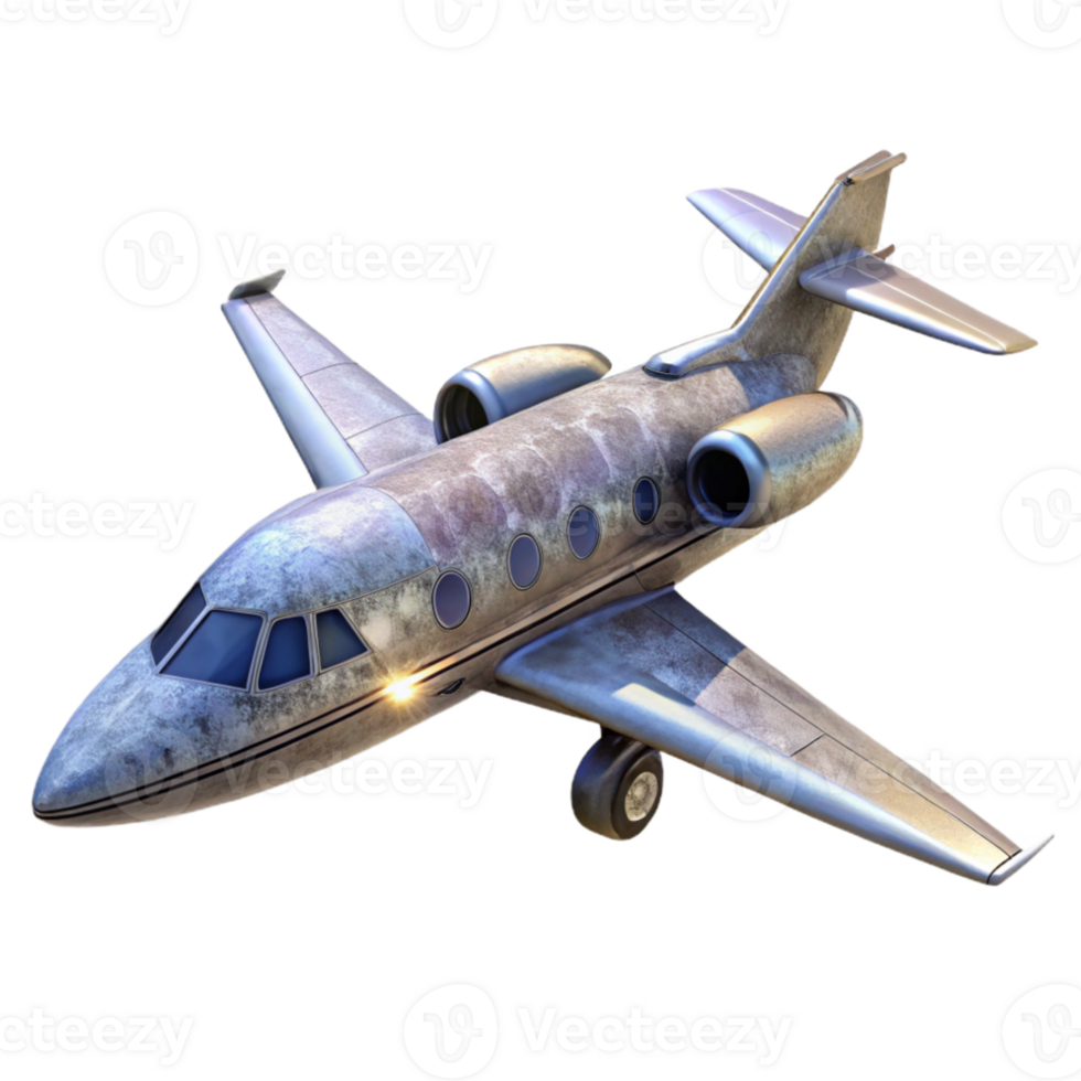 wonderful minimalist Private Jet in Flight Transparent Background high quality png