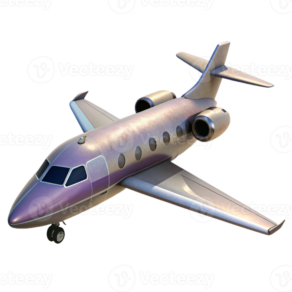 serene rustic Private Jet Side View Isolated Element detailed png