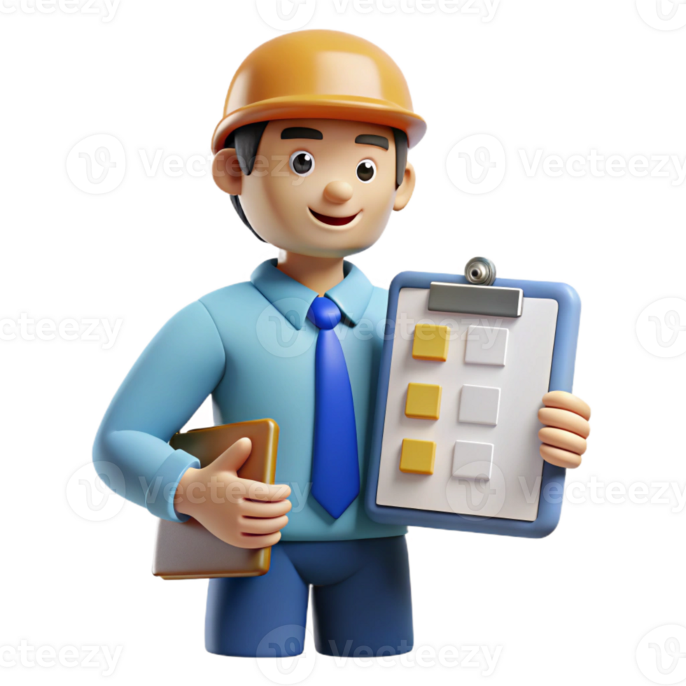 impressive abstract Production Manager with Clipboard and Schedule png