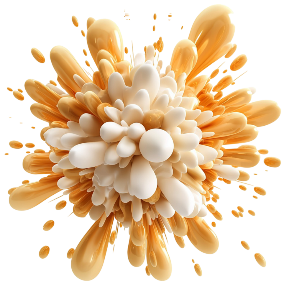 Abstractistic explosion of beige golden splashes frozen in motion png