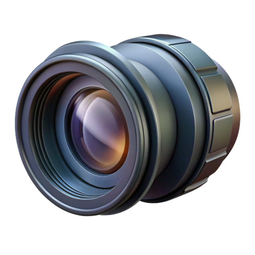 vibrant rustic Professional Camera Lens Close Up Isolated exclusive png