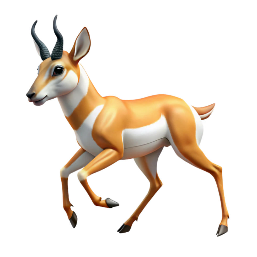 stunning modern Pronghorn Antelope Running Open Plain Cutout Transparent Background png