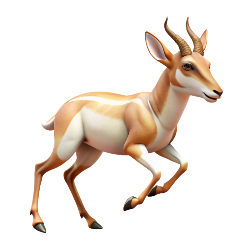 serene minimalist Pronghorn Antelope Running Open Plain Cutout Transparent Background high quality png