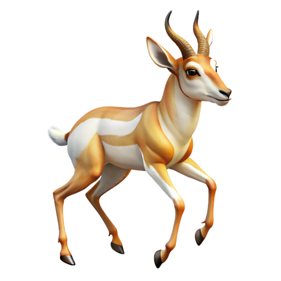 stunning contemporary Pronghorn Antelope Running Open Plain Cutout Transparent Background premium png