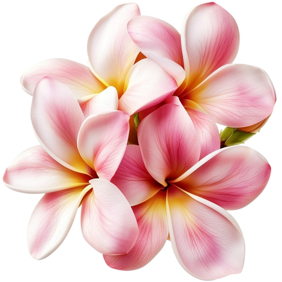 Delicate pink white plumeria flowers petals png
