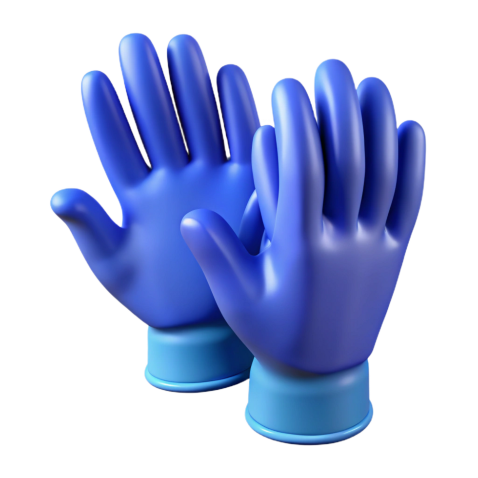 vibrant modern Protective Gloves Blue Nitrile Cutout png