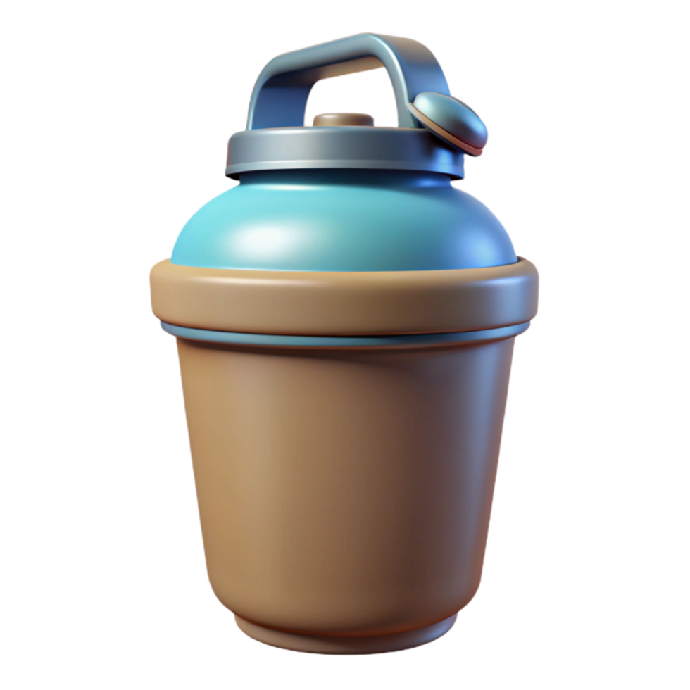 elegant minimalist Protein Shake Bottle Front View Isolated exclusive png