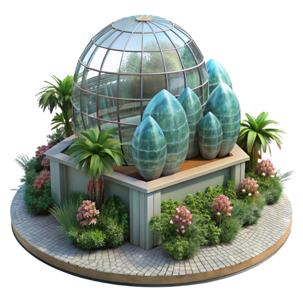 vibrant contemporary Public Art Installation Botanical Garden Transparent genuine png