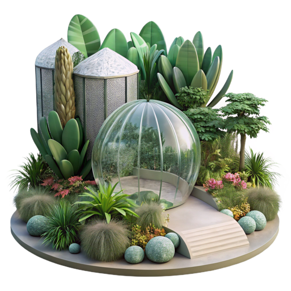 impressive minimalist Public Art Installation Botanical Garden Transparent professional png