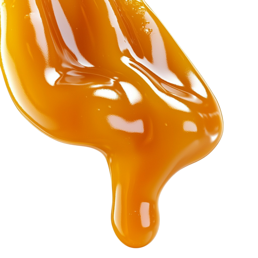 Thick golden honey dripping in a glossy flow png