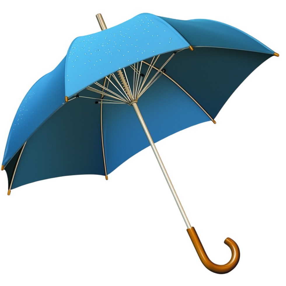 Blue umbrella a wooden hle ready for rain png