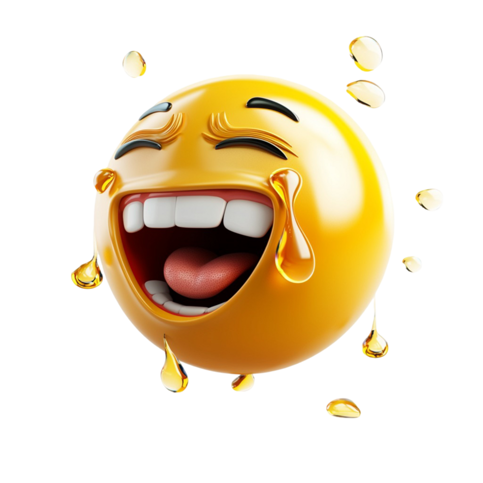 Laughing emoji wide smile shiny tears of joy png