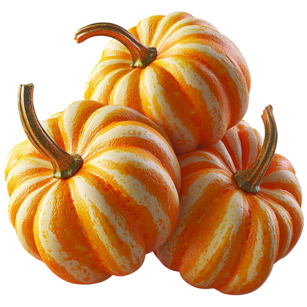 orange striped pumpkins stacked together png