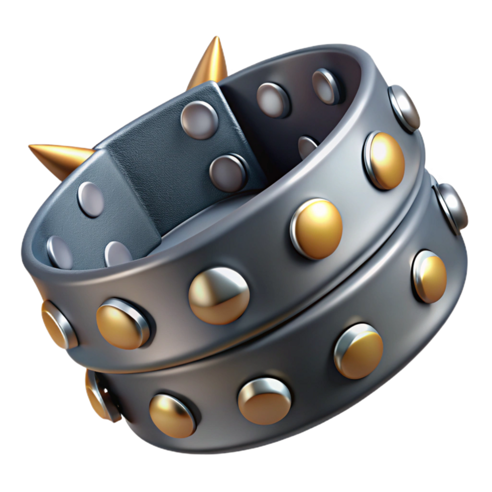serene vintage Punk Rock Studded Belt Close Up Transparent Background professional png