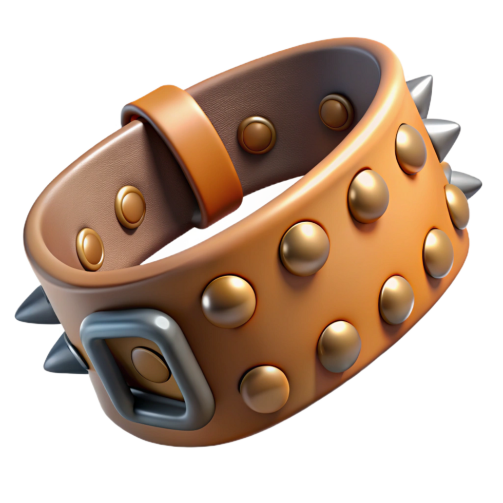 serene minimalist Punk Rock Studded Belt Close Up Transparent Background premium png
