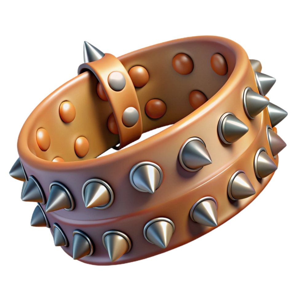 serene rustic Punk Rock Studded Belt Close Up Transparent Background high resolution png