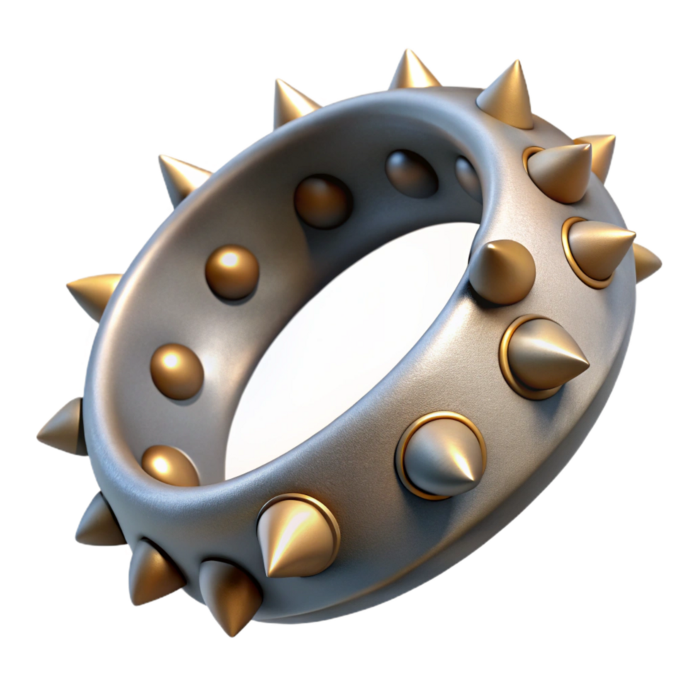 wonderful modern Punk Rock Studded Bracelet Transparent Background Close Up professional png