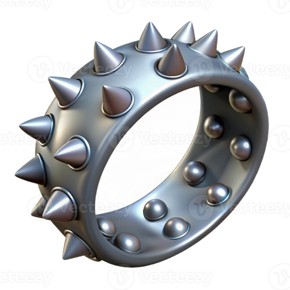 magnificent modern Punk Rock Studded Bracelet Transparent Background Close Up detailed png