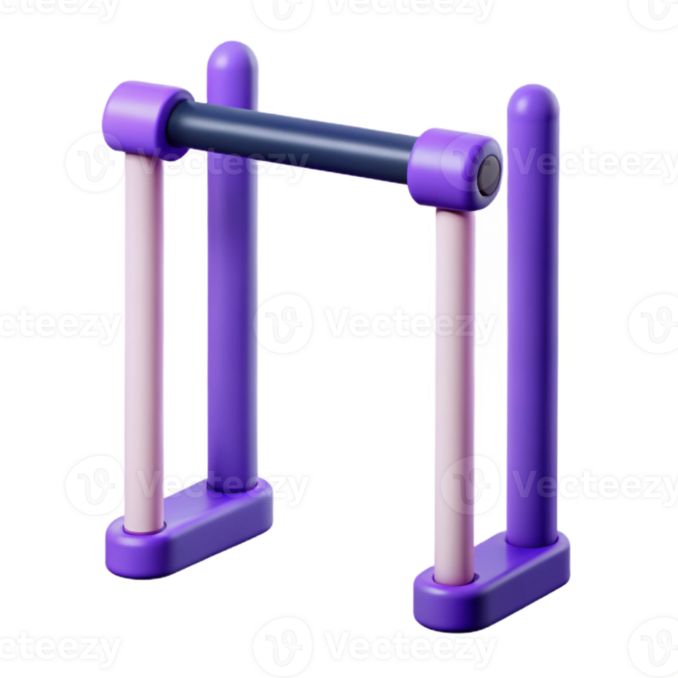 wonderful minimalist Purple Chin Up Bar Front View Transparent Background high resolution png