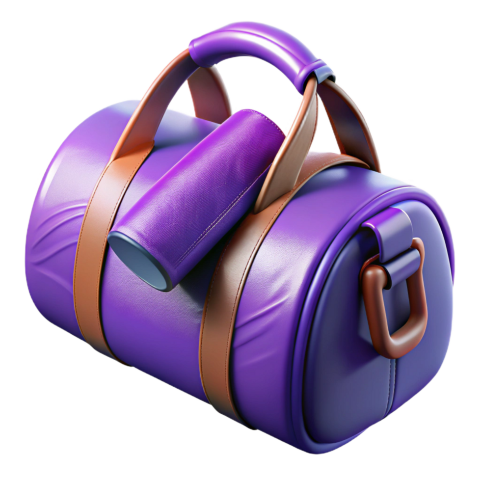 dramatic creative Purple Gym Bag Open Transparent Background premium png