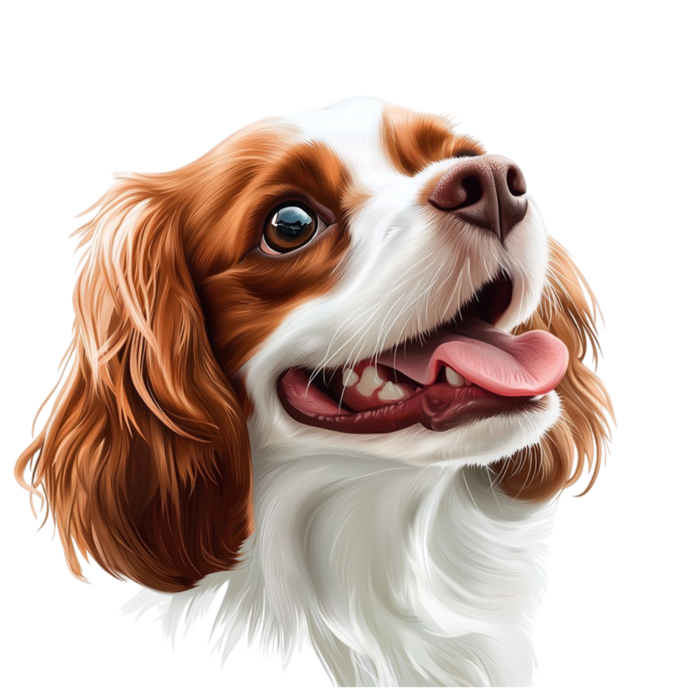 Happy brown white dog a cheerful expression png