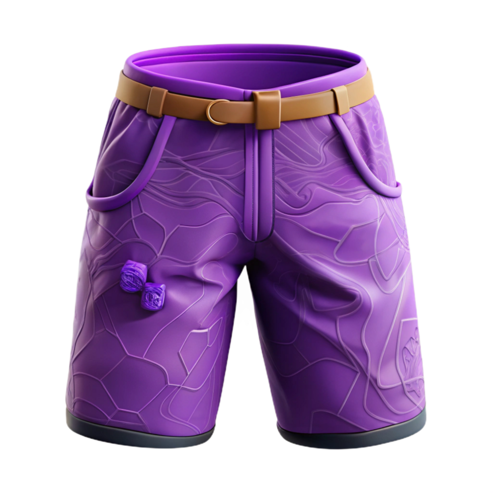 dramatic abstract Purple Hiking Shorts Front View Isolated original png
