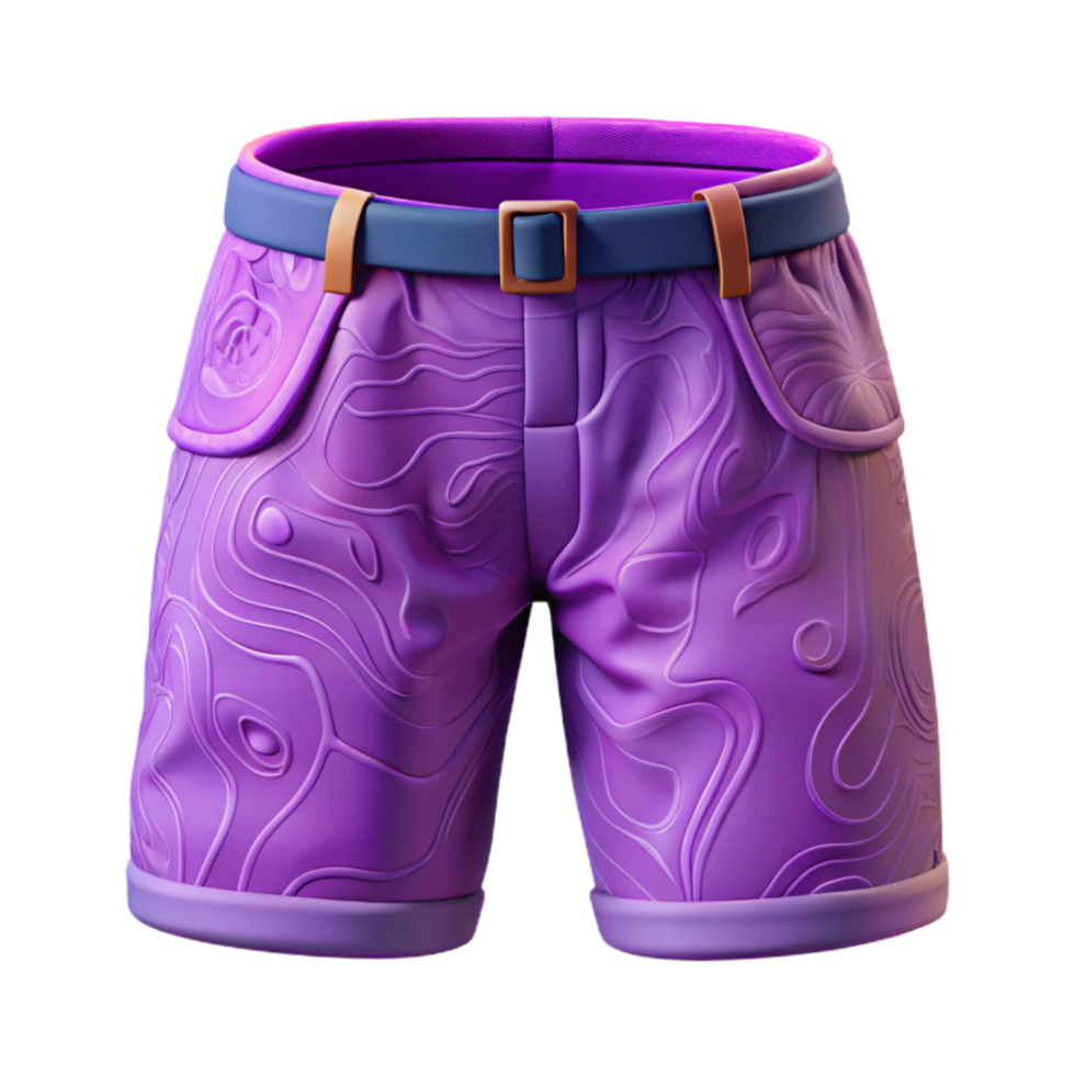extraordinary minimalist Purple Hiking Shorts Front View Isolated genuine png