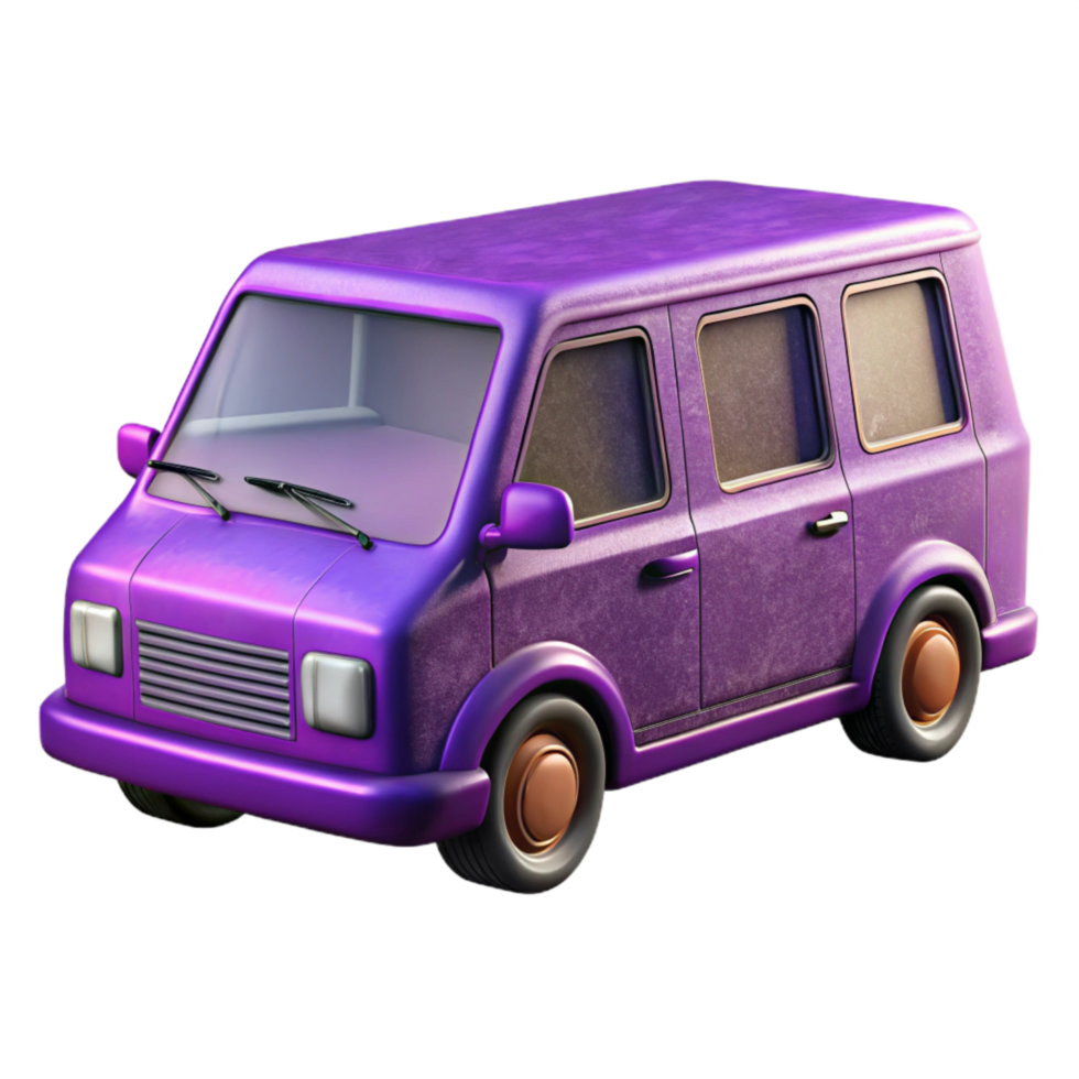 stunning classic Purple Minivan Family Car Cutout original png