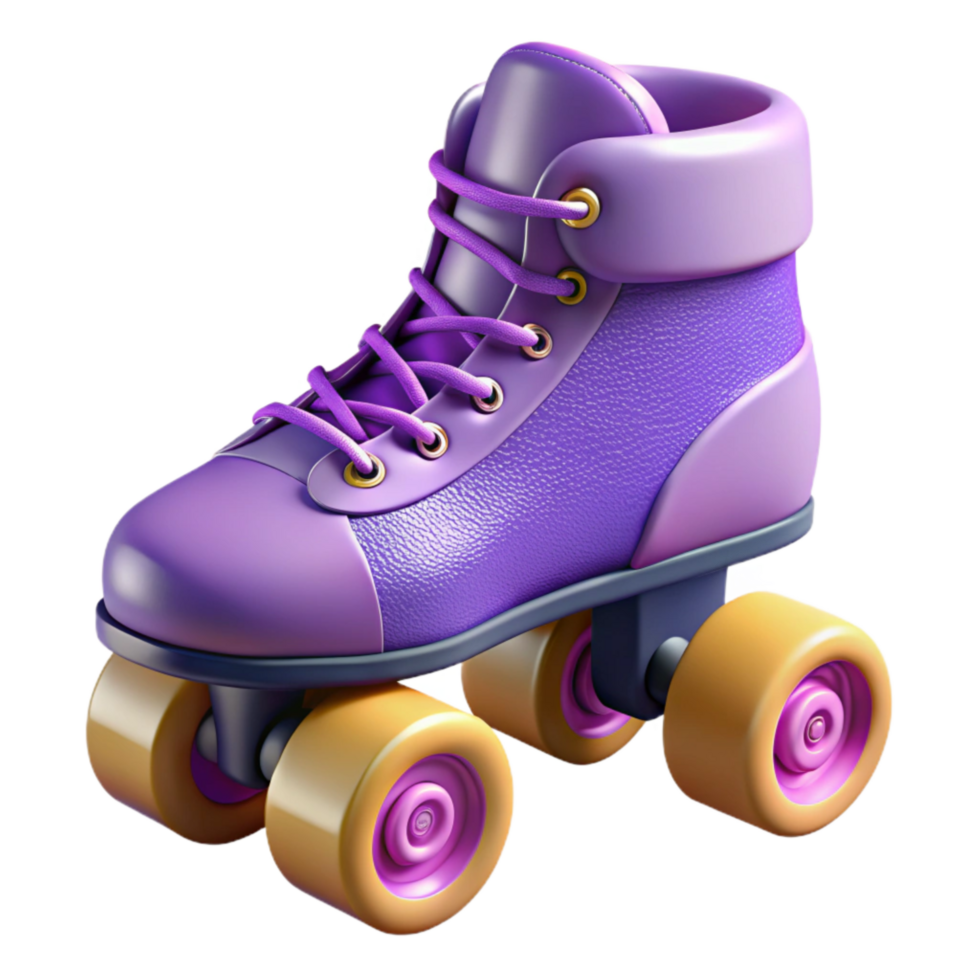wonderful rustic Purple Roller Skates Side View Isolated genuine png