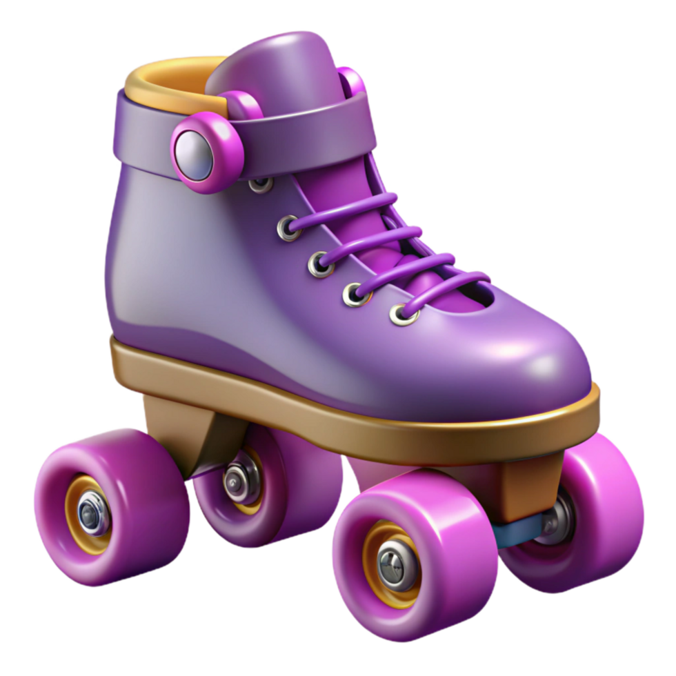 wonderful rustic Purple Roller Skates Side View Isolated png