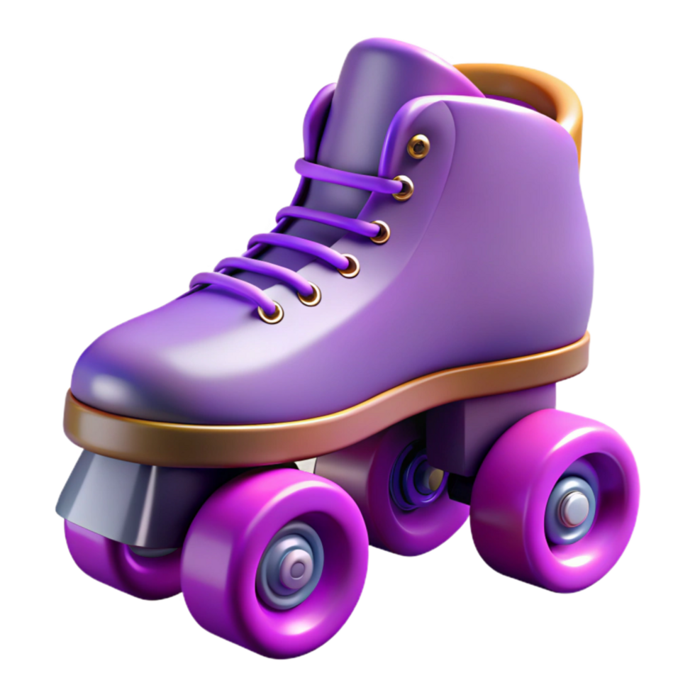 serene traditional Purple Roller Skates Side View Isolated png