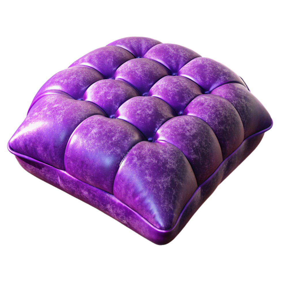 elegant artistic Purple Velvet Cushion Front View Cutout Transparent Background professional png